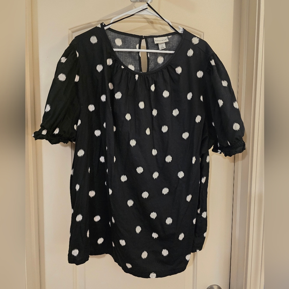 Women's Plus Size Blouse Short Sleeve Dot Pattern